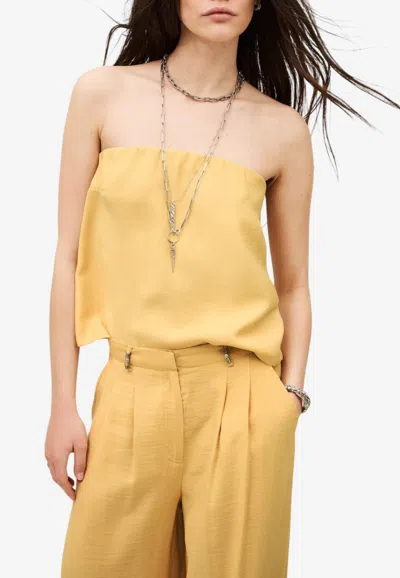 Ba&sh Deborah Strapless Bustier Top In Yellow