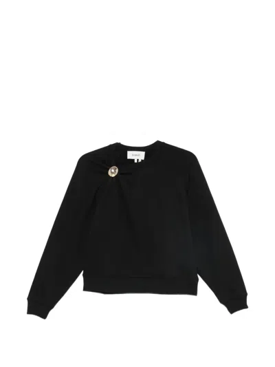 Ba&sh Della Embellished Raglan-sleeve Sweatshirt In Black