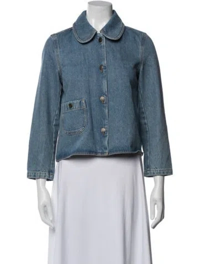 Pre-owned Ba&sh Denim Jacket In Blue