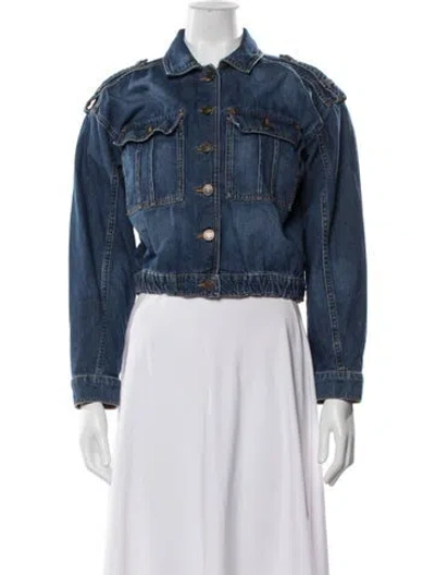 Pre-owned Ba&sh Denim Jacket In Blue