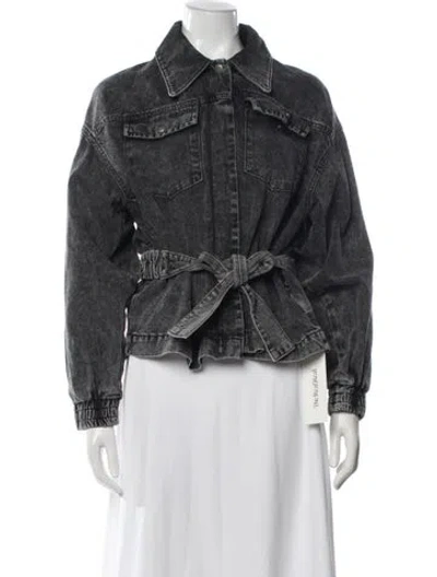 Pre-owned Ba&sh Denim Jacket In Gray
