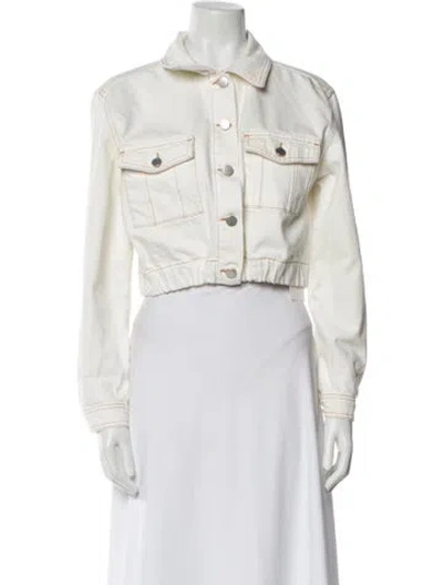Pre-owned Ba&sh Denim Jacket In White