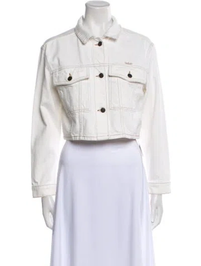 Pre-owned Ba&sh Denim Jacket In White