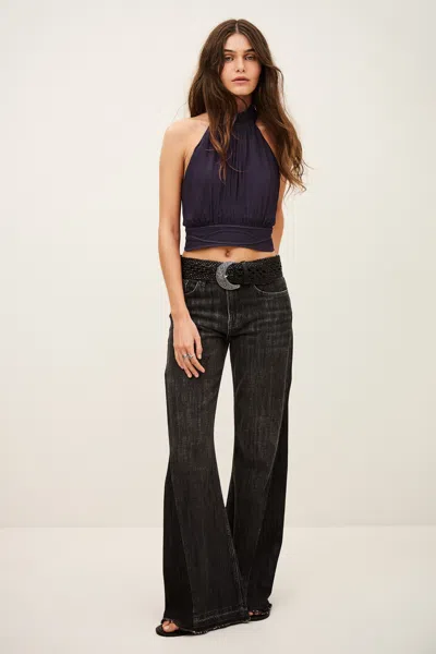 Ba&sh Detail Collar Top Oia For Women In Blue