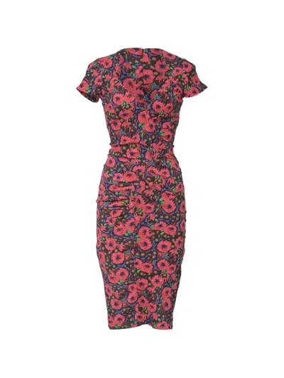 Pre-owned Ba&sh Diane Floral-print Dress In Red