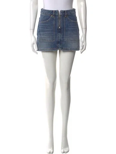Pre-owned Ba&sh Distressed Accents Mini Skirt In Blue