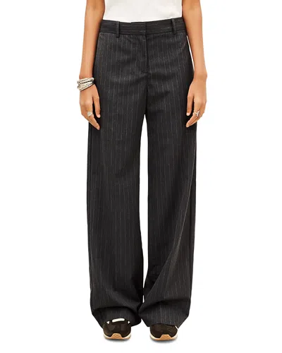 Ba&sh Ba & Sh Disty Mid Rise Straight Pants In Black