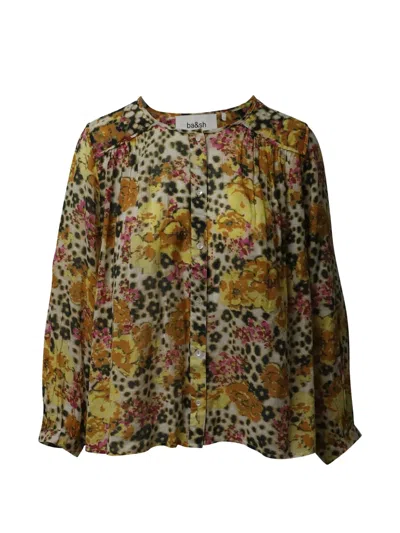 Pre-owned Ba&sh Doddy Floral-print Blouse In Yellow