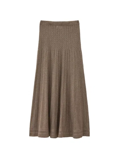 Ba&sh Doha Pointelle-knit A-line Maxi Skirt In Multi