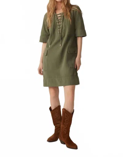 Ba&sh Dorise Dress In Kaki Green
