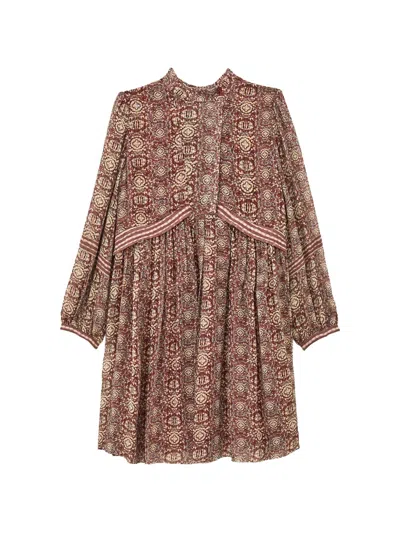 Ba&sh Dune Paisley-print Shift Mini Dress In Brown