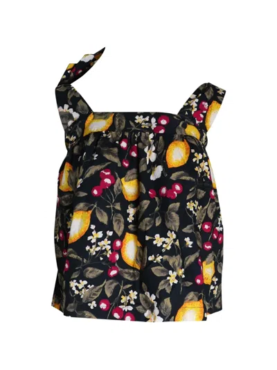 Pre-owned Ba&sh Eiffel Printed Blouse In Black