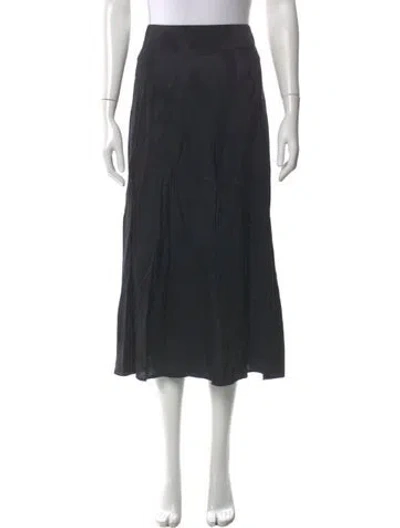 Pre-owned Ba&sh Embroidered Accent Midi Length Skirt In Black