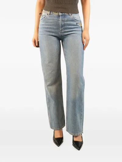 Pre-owned Ba&sh Embroidered-detail Jeans In Blue