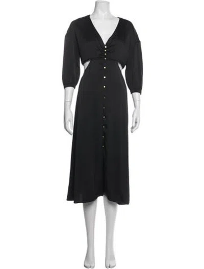 Pre-owned Ba&sh Eyelet Midi Length Dress In Blue