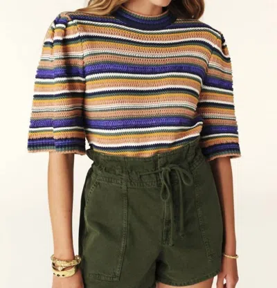 BA&SH FARFAELA SHORT SLEEVE SWEATER JUMPER IN MULTI