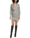 Ba&sh Fastaway Wool-blend Wrap Dress In Gray