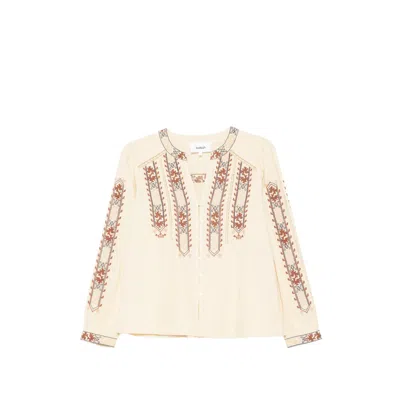 Ba&sh Faustina Embroidered Blouse In Neutral