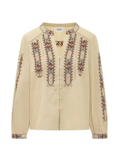 Ba&sh Faustina Embroidered Blouse In Brown