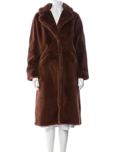Pre-owned Ba&sh Faux Fur Coat In Brown