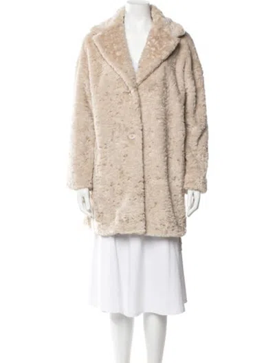 Pre-owned Ba&sh Faux Fur Coat In Neutrals
