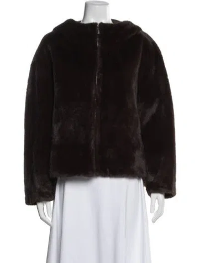 Pre-owned Ba&sh Faux Fur Jacket In Brown