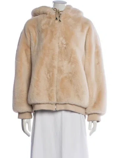 Pre-owned Ba&sh Faux Fur Jacket In Neutrals