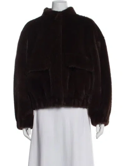 Pre-owned Ba&sh Faux Fur Jacket In Purple