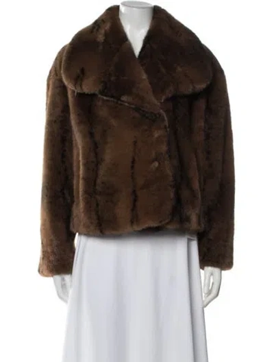 Pre-owned Ba&sh Faux Fur Jacket W/ Tags In Brown