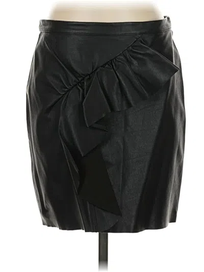 Pre-owned Ba&sh Faux Leather Skirt In Black