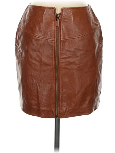 Pre-owned Ba&sh Faux Leather Skirt In Brown