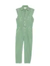 Ba&sh Figo Button-fastening Sleeveless Jumpsuit In Green