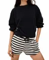 Ba&sh Finn Striped Short In Black Natural In Black
