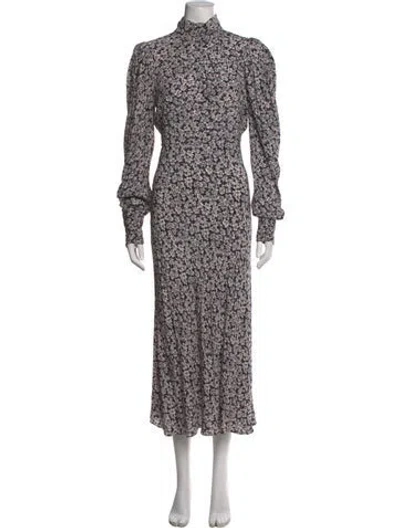 Pre-owned Ba&sh Floral Print Dress In Grey