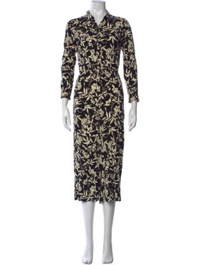 Pre-owned Ba&sh Floral Print Jumpsuit In Black
