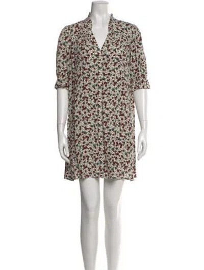 Pre-owned Ba&sh Floral Print Knee-length Dress In Neutral