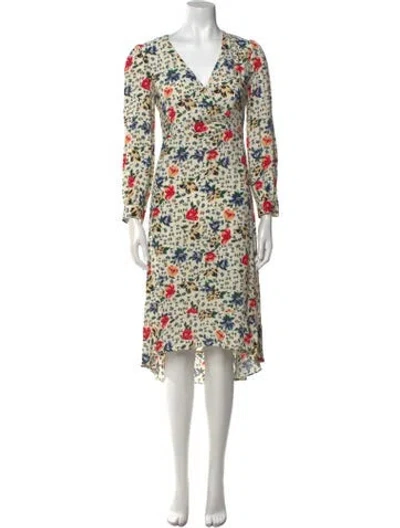 Pre-owned Ba&sh Floral Print Knee-length Dress In Neutral