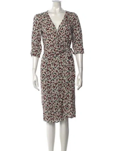 Pre-owned Ba&sh Floral Print Knee-length Dress In Neutral