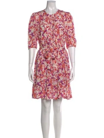 Pre-owned Ba&sh Floral Print Knee-length Dress In Purple