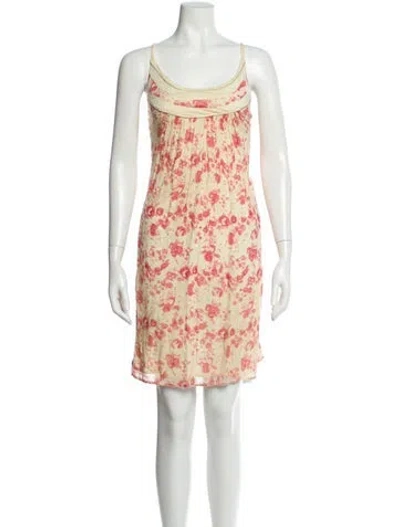 Pre-owned Ba&sh Floral Print Knee-length Dress In White