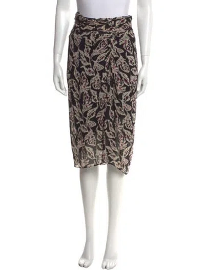 Pre-owned Ba&sh Floral Print Knee-length Skirt In Black