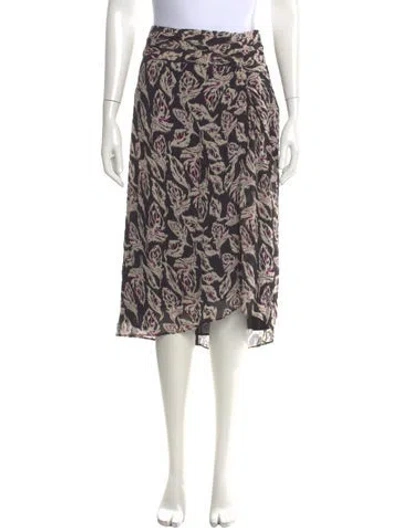Pre-owned Ba&sh Floral Print Knee-length Skirt In Black