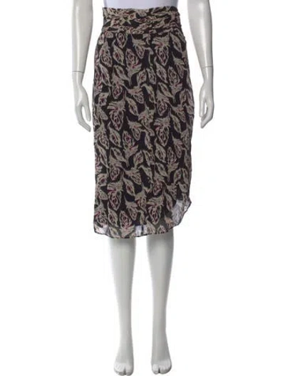 Pre-owned Ba&sh Floral Print Knee-length Skirt In Black