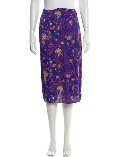 Pre-owned Ba&sh Floral Print Knee-length Skirt In Blue