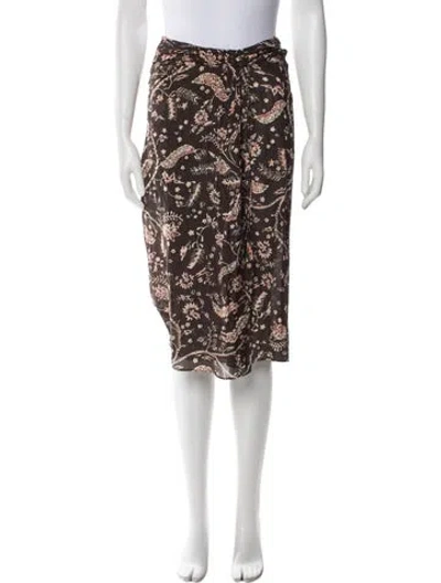 Pre-owned Ba&sh Floral Print Knee-length Skirt In Brown