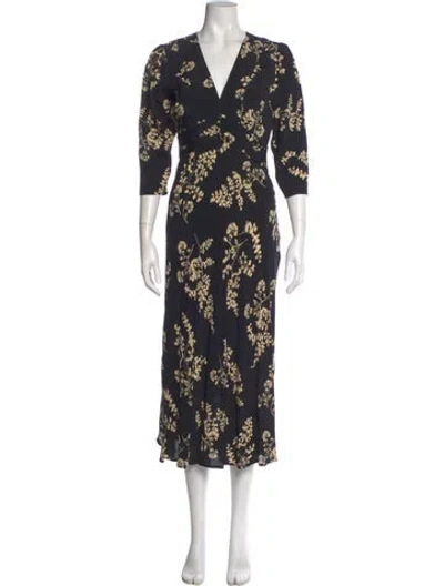 Pre-owned Ba&sh Floral Print Long Dress In Multi