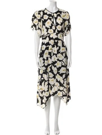 Pre-owned Ba&sh Floral Print Long Dress In Multi