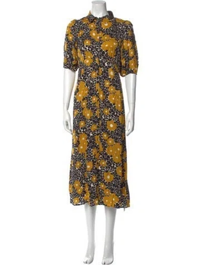 Pre-owned Ba&sh Floral Print Long Dress In Multi