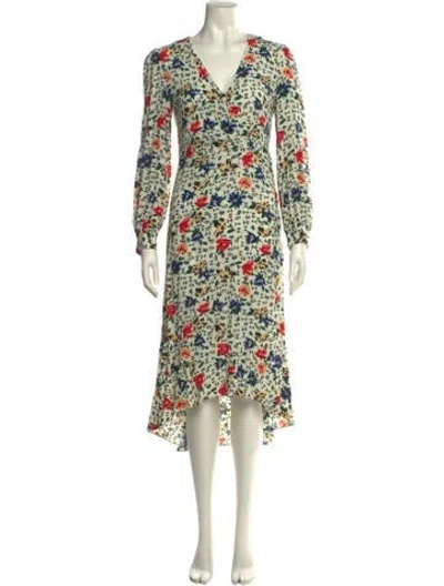 Pre-owned Ba&sh Floral Print Long Dress In Multi