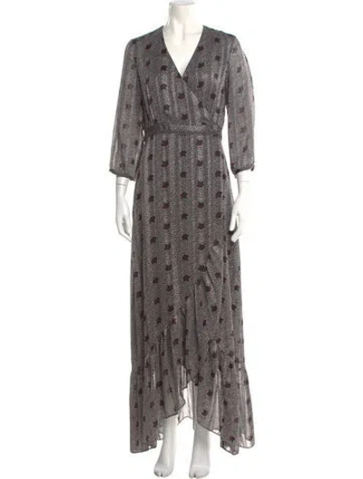 Pre-owned Ba&sh Floral Print Long Dress In Multi